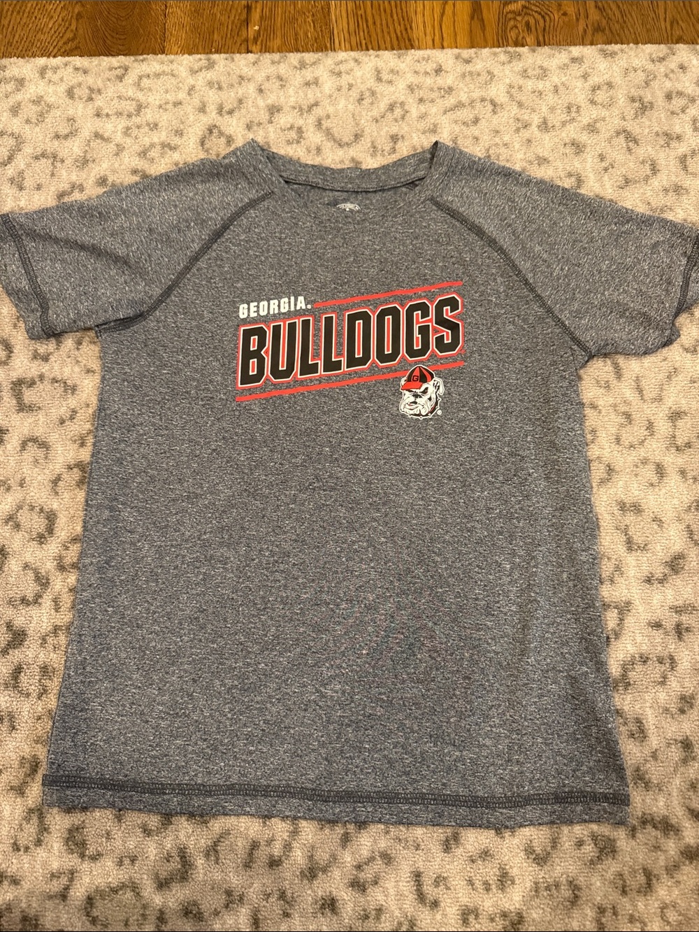 Rivalry Threads Georgia Bulldogs Gray Short Sleeve Tee with Red Accent
